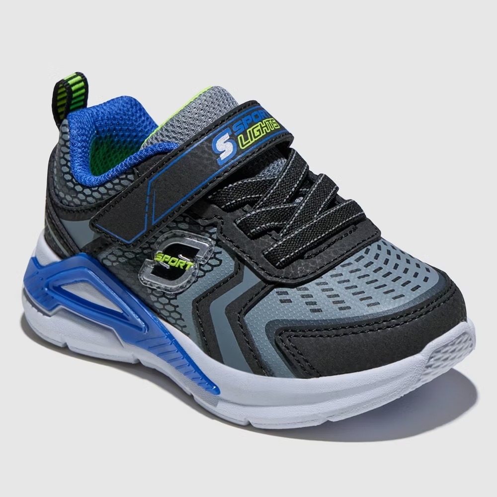 Toddler Boy Sneakers S Sport by Skechers Fluxe Light-Up 5T Black New With Tags